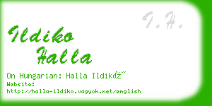 ildiko halla business card